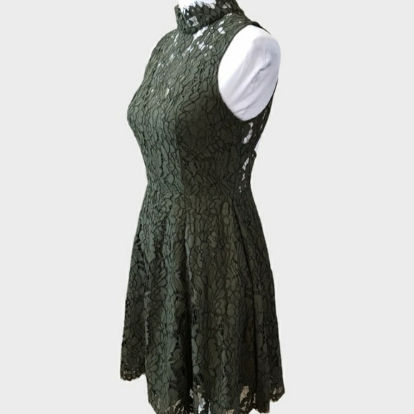 NEW Keepsake Porcelain Green Lace Open Back Dress Mini Keyhole Bohemian Summer - Picture 6 of 16
